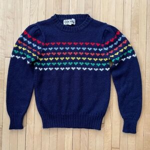 Vintage colorful heart sweater